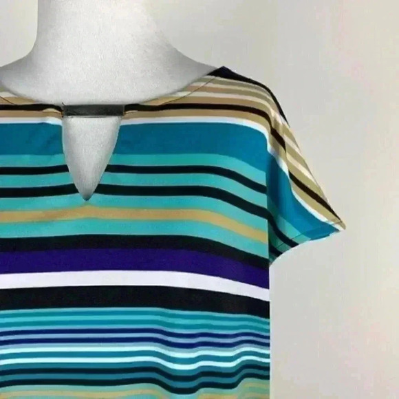 Liz Claiborne womens top multicolored striped - Picture 2 of 9